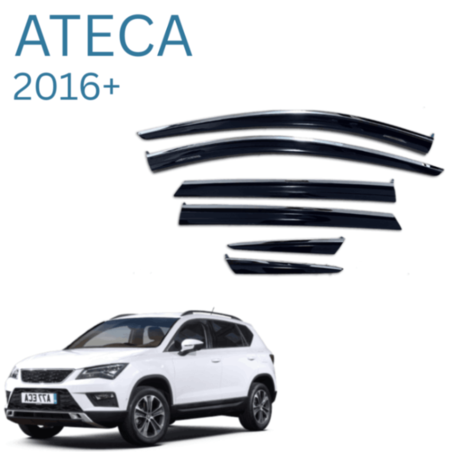 מגני רוח הדבקה Falcon 6 חלקים עבור סיאט אטקה 2016 ומעלה עם פס ניקל