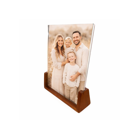 מעמד אקריל עם בסיס עץ 20X15 ס