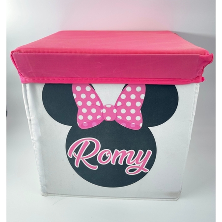 קופסת אחסון לילדים בעיצוב אישי צבע ורוד