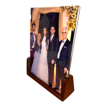 מעמד אקריל עם בסיס עץ 20X15 ס