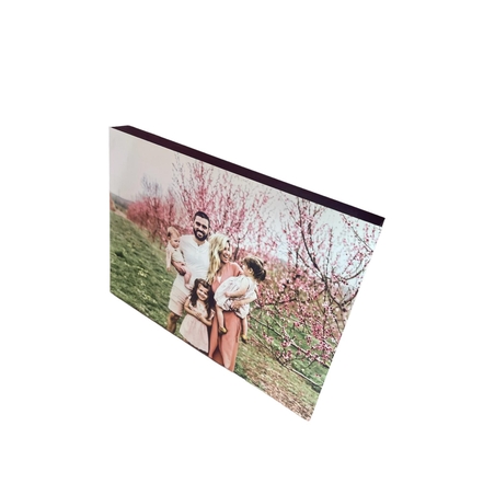 הדבקת תמונה על בלוק עץ דק בגודל 15X20