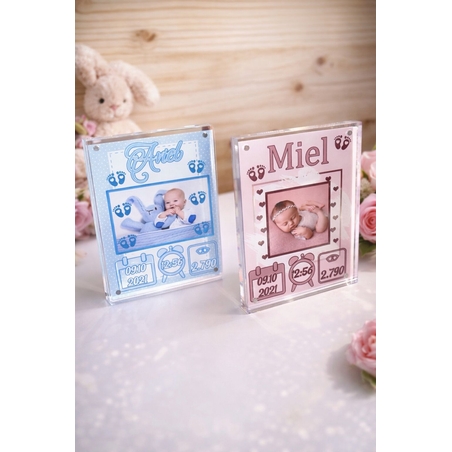 תעודת לידה אקרילי עם תמונה בגודל 15X20 ס