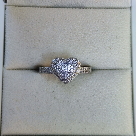 טבעת לאב משובצת זירקונים - כסף 925