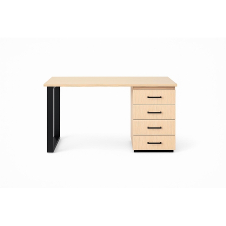 שולחן משרדי עם ארגז מגירות בצבע אלון מולבן