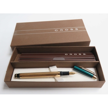 עט נובע יוקרתי CROSS בצבעים זהב וירוק