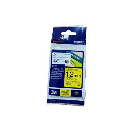 סרט תואם למכשיר BROTHER שחור-צהוב TZE-631