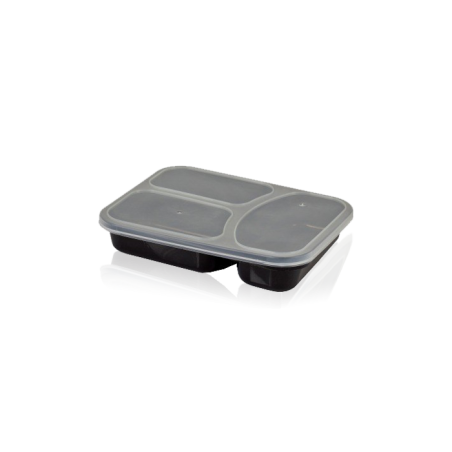 תבנית פלסטיק לאוכל מחולקת+מכסה ארוז 300 יח