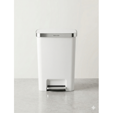 פח דוושה פלסטיק לבן  VICENZA 50L