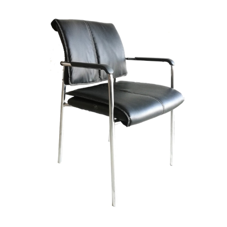 כסא אורח טיים דמוי עור שחור