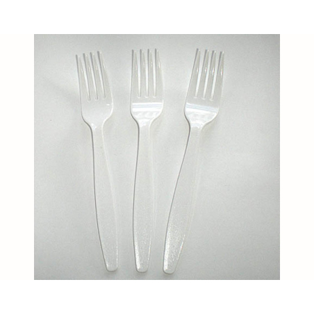 מזלגות פלסטיק שקופים חד פעמי 50 יחידות