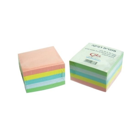 מזכרית עם דבק 5 צבעים, 500 דף 76/76 מ״מ 