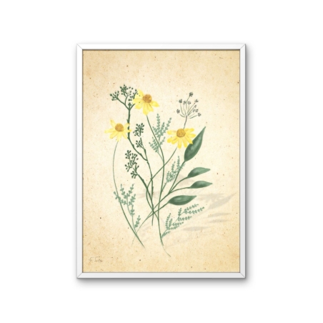 פרח צהוב -הדפס ממוסגר