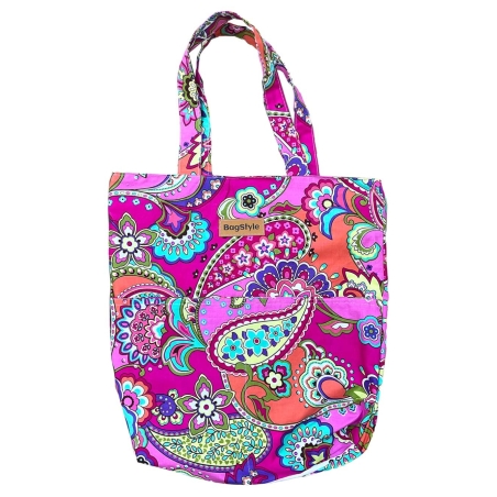 תיק TOTE גדול בעבודת יד- Paisley Orange