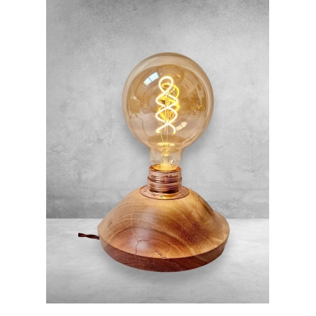 מנורת שולחן/אוירה מעץ אקליפטוס מלא בעבודת יד