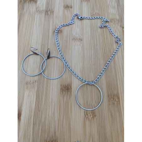 שרשרת חישוק ועגילים