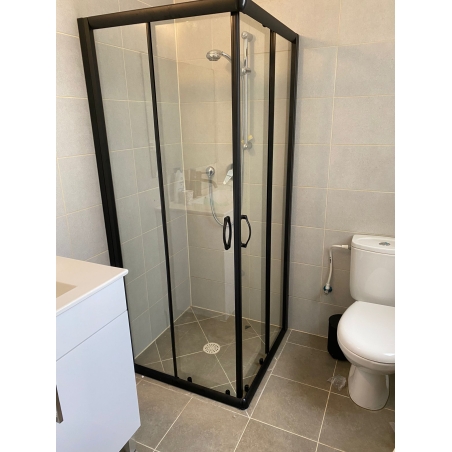 BS -10 מקלחון פינתי הזזה שחור