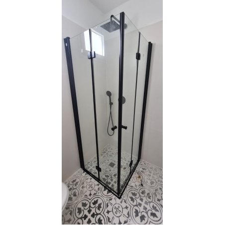 BS-1 מקלחון פינתי הרמוניקה שחור