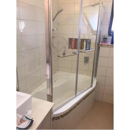 קפרי - אמבטיון לאמבטיה פינתית קבוע ודלת בכל צד