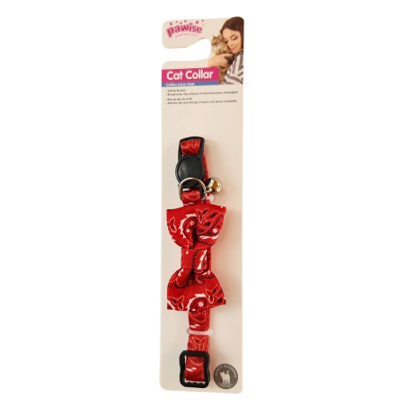 קולר לחתול אדום עם פפיון