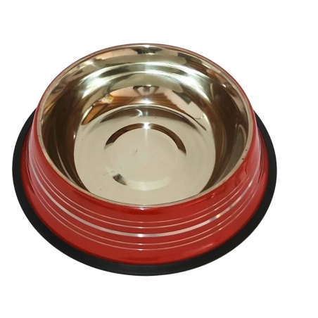 קערת נירוסטה בצבע אדום עם גומי 28 ס