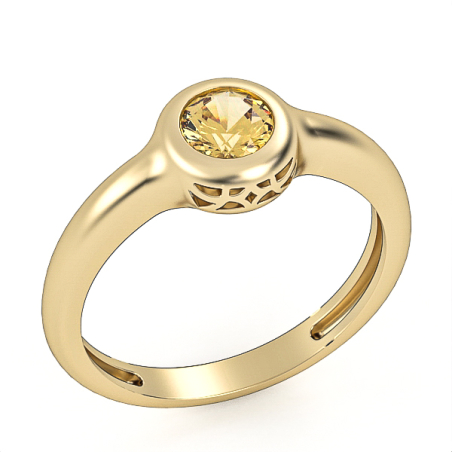 14K gold citrine studded ring  model GSR11