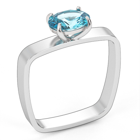 GSR8 Blue Topaz Suisse 14k Gold Ring