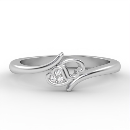 Heart ring set with diamonds model DR1