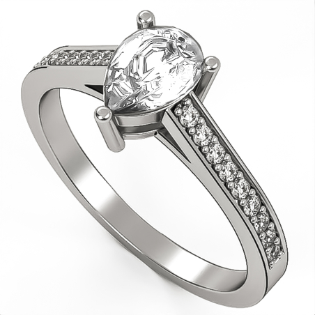 Diamond drop engagement ring model ER20
