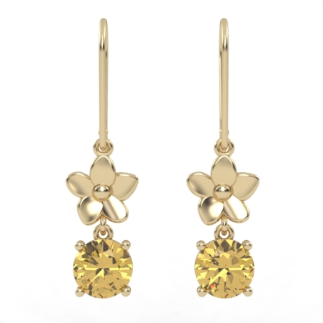Earrings made of gold inlaid with citrine stones model EAG12