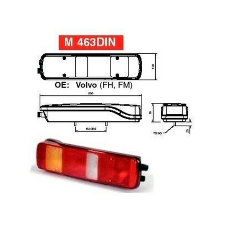 פנס אחורי שמאל (צד נהג) וולוו FH 2003 עד 2008