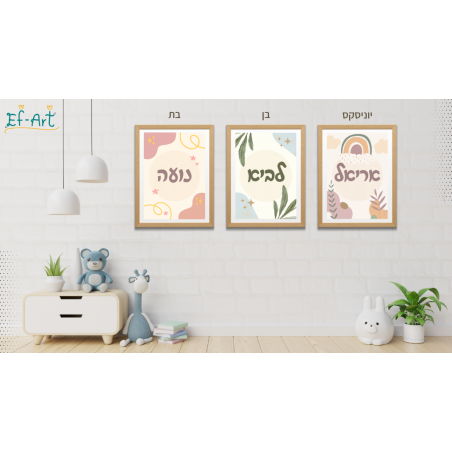תמונה עם השם לחדר ילדים