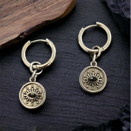 Black eye earrings