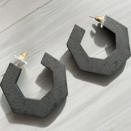 Black wood earrings
