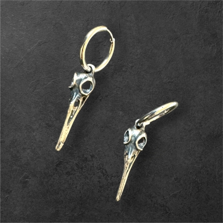 raven skull earrings