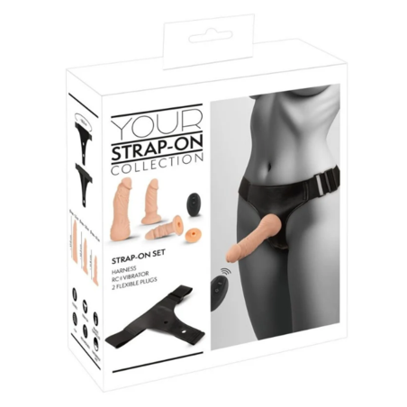 ערכת סטראפ און 4 חלקים רוטט עם שלט-You2Toys