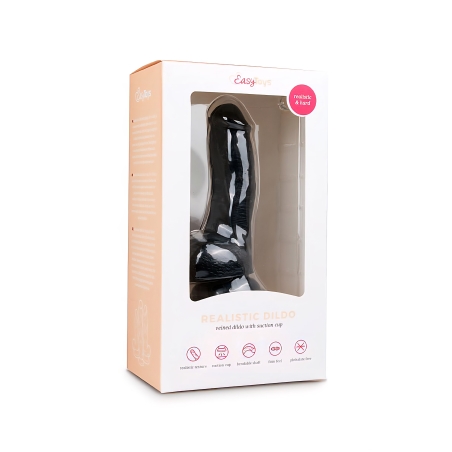 דילדו מציאותי קטן בצבע שחור עם כוס יניקה Easytoys Dildo Collection