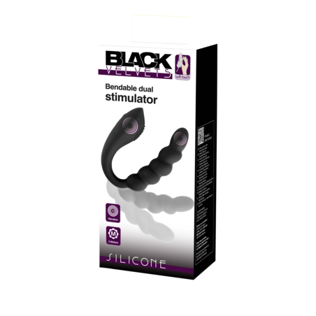 ויברטור אנאלי משולב רוטט וגמיש לגירוי כפול-Black Velvets