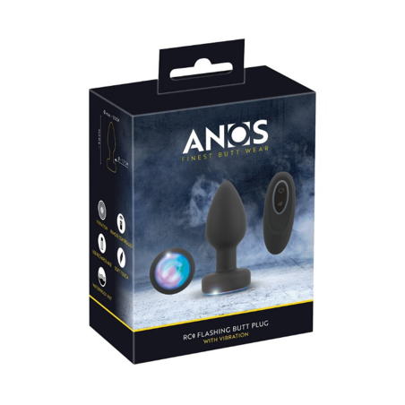 פלאג אנאלי רוטט עם תאורת לד  ANOS RC