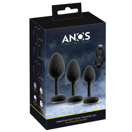 סט פלאגים מסיליקון רוטטים ונטענים בגדלים שונים-ANOS