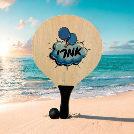 זוג מטקות מעץ- במיתוג אישי