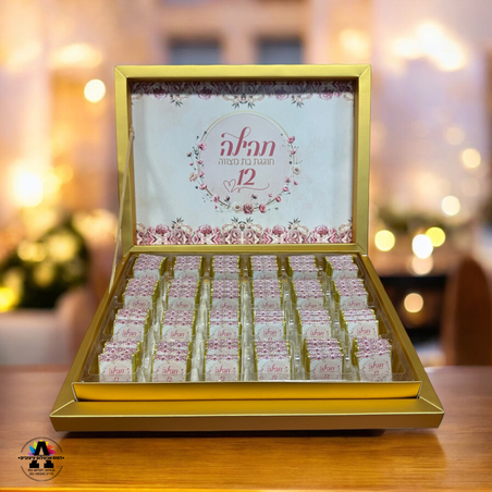 קופסה מהודרת של שוקולד נפוליטנים במיתוג אישי - דגם 2