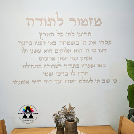 מזמור לתודה- אותיות לקיר