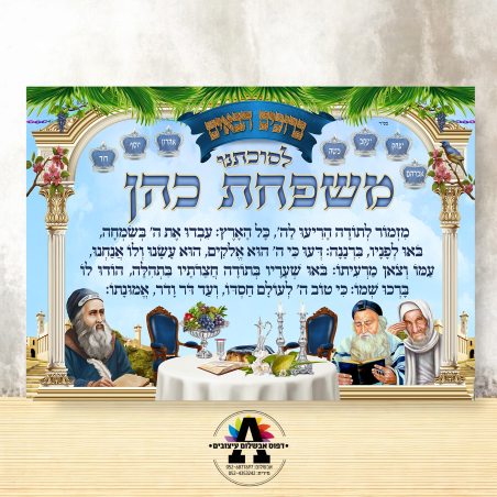 שמשונית דגם צדיקים ומזמור לתודה- גודל 100*70