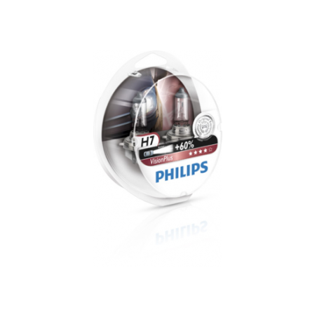 נורה 12V 55W +60% VisionPlus H7 - בליסטר זוג נורות