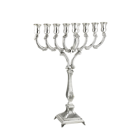 חנוכיה קשת גבוה גמלא ריקוע - כסף טהור