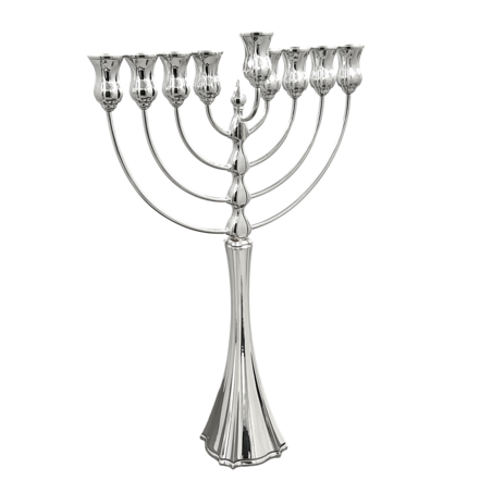 חנוכיה כליל חלק - כסף טהור