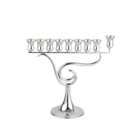 חנוכיה סימן שאלה כפול - כסף טהור