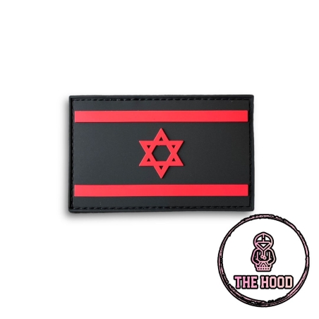 פאצ' PVC סיליקון דגל ישראל שחור אדום