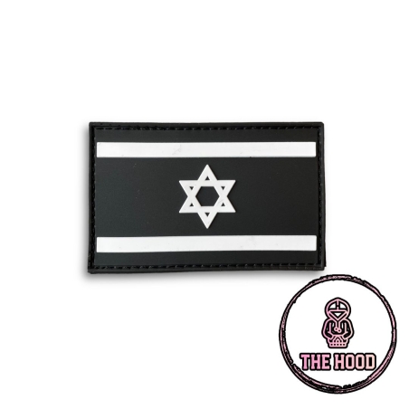 פאצ' PVC סיליקון דגל ישראל שחור לבן