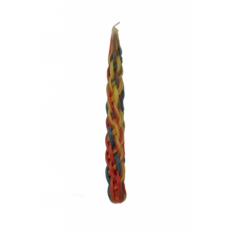 multi-colored Beeswax Havdalah Candle 26 wicks